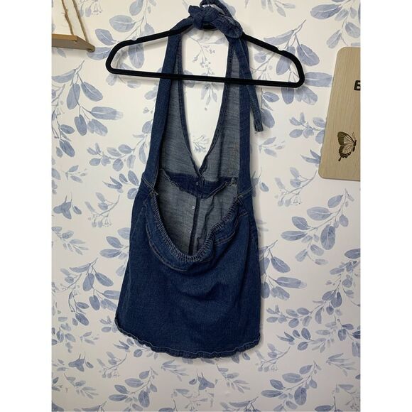 Prettylittlething Denim Halter Top Dress Size 12 - Picture 7 of 7